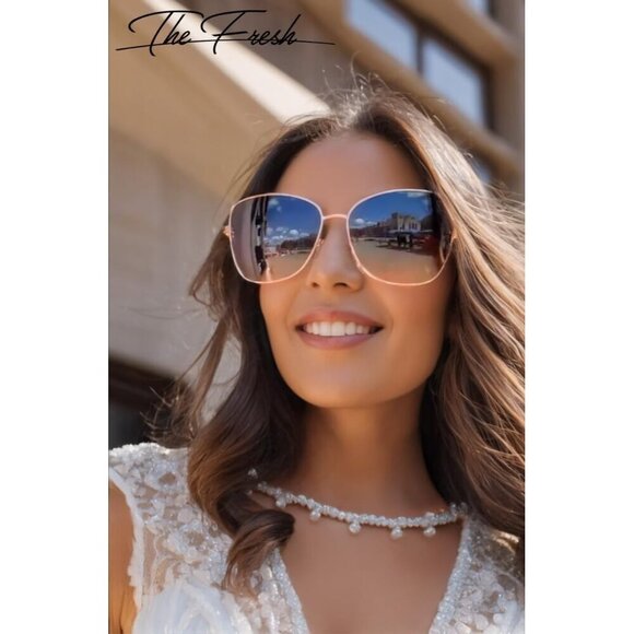 Women Sunglasses UV400 Protection Blue Coral Lenses Elegant Gift Box main image 6
